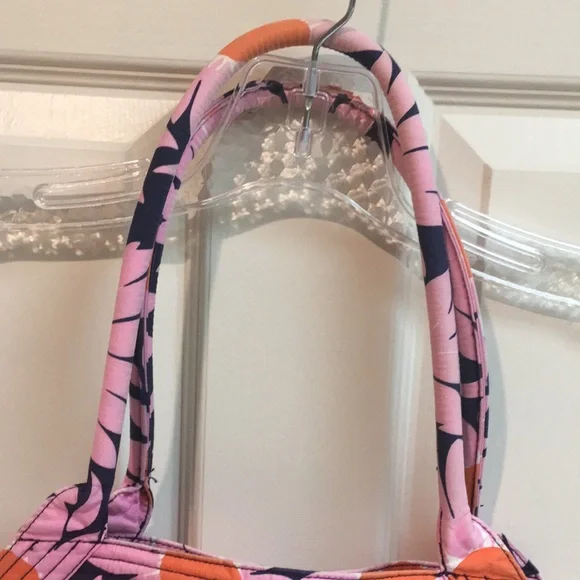 Vera Bradley Pink and Orange & Navy Shoulder Bag with Floral Design - Picture 3 of 10